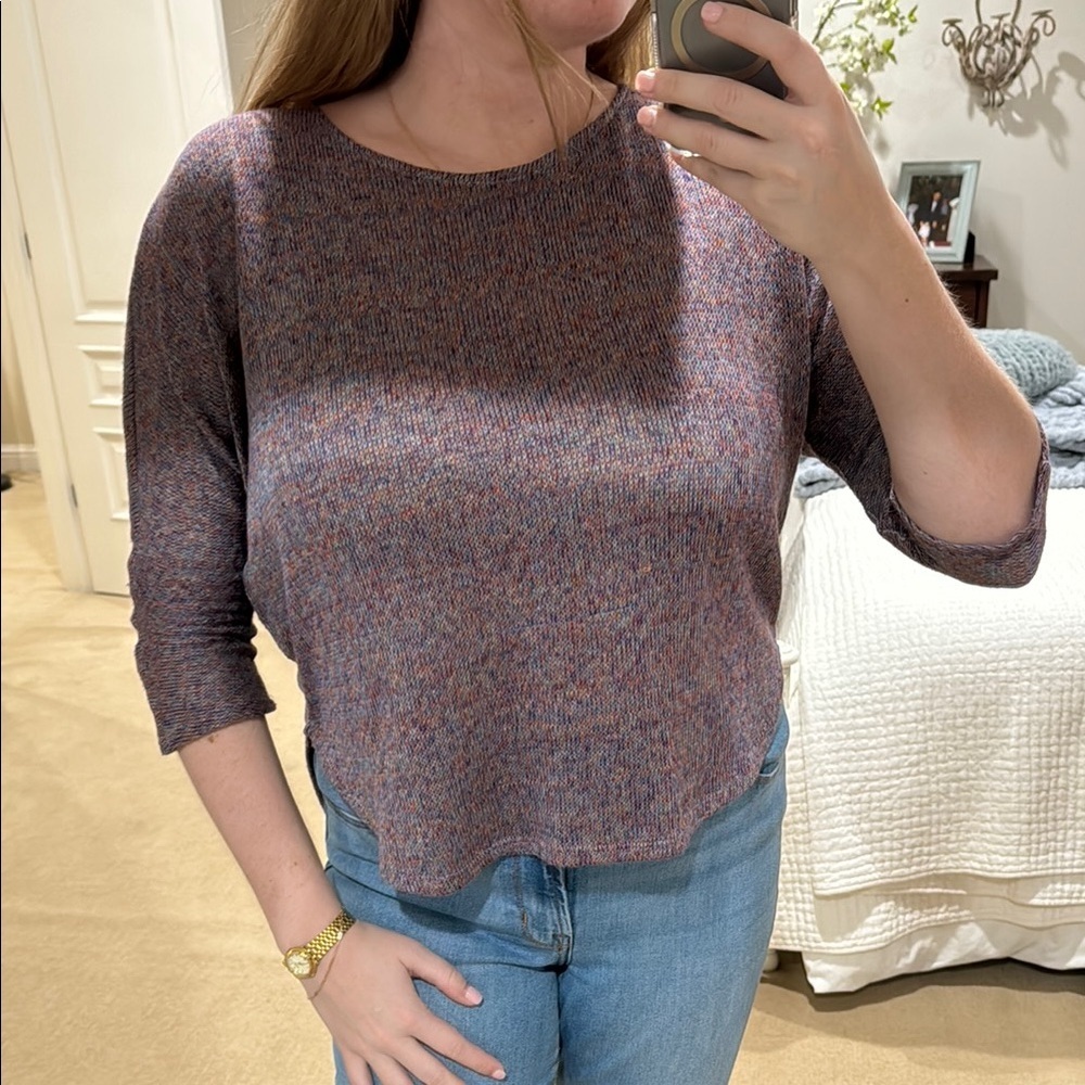 Cozy Knit Sweater in Heathered Purple